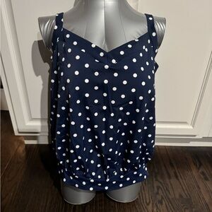 Navy Polka Dot Tankini